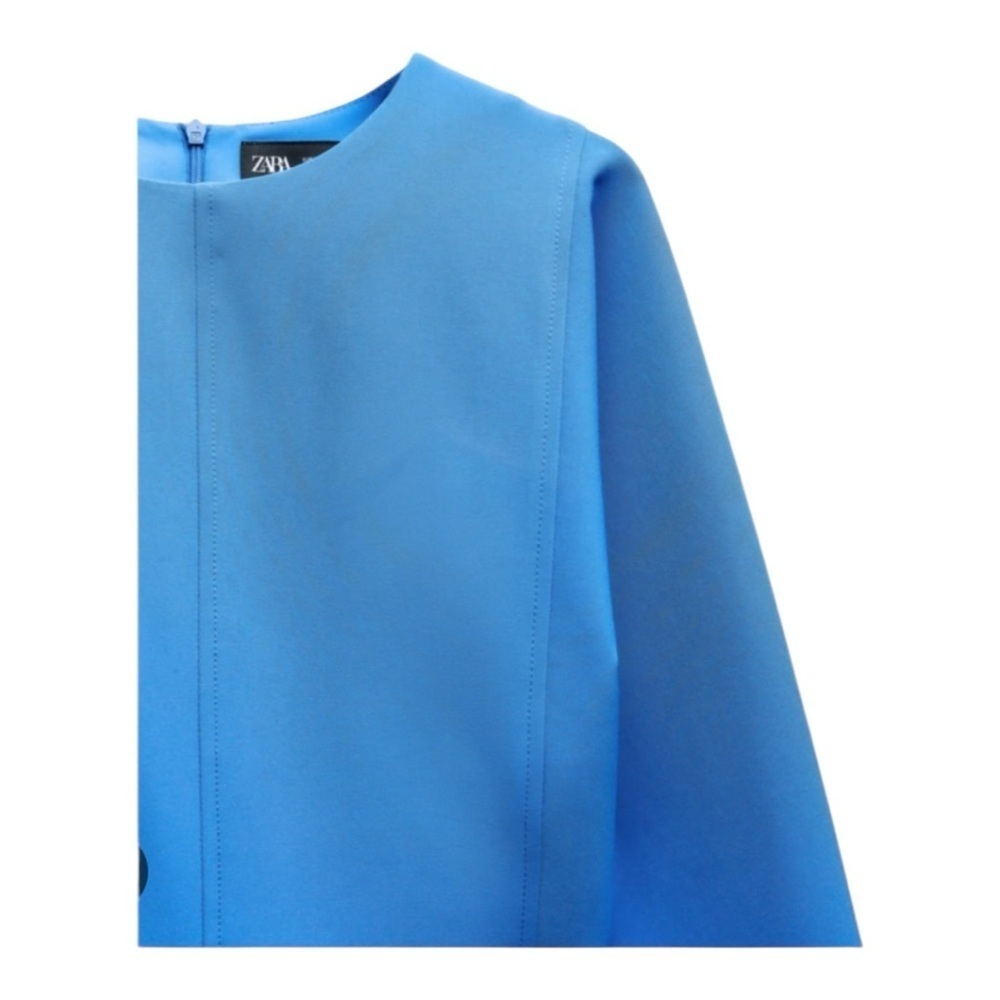 💙 ZARA Crepe Cobalt Blue Midi Dress | Size S | NWOT - Picture 4 of 6